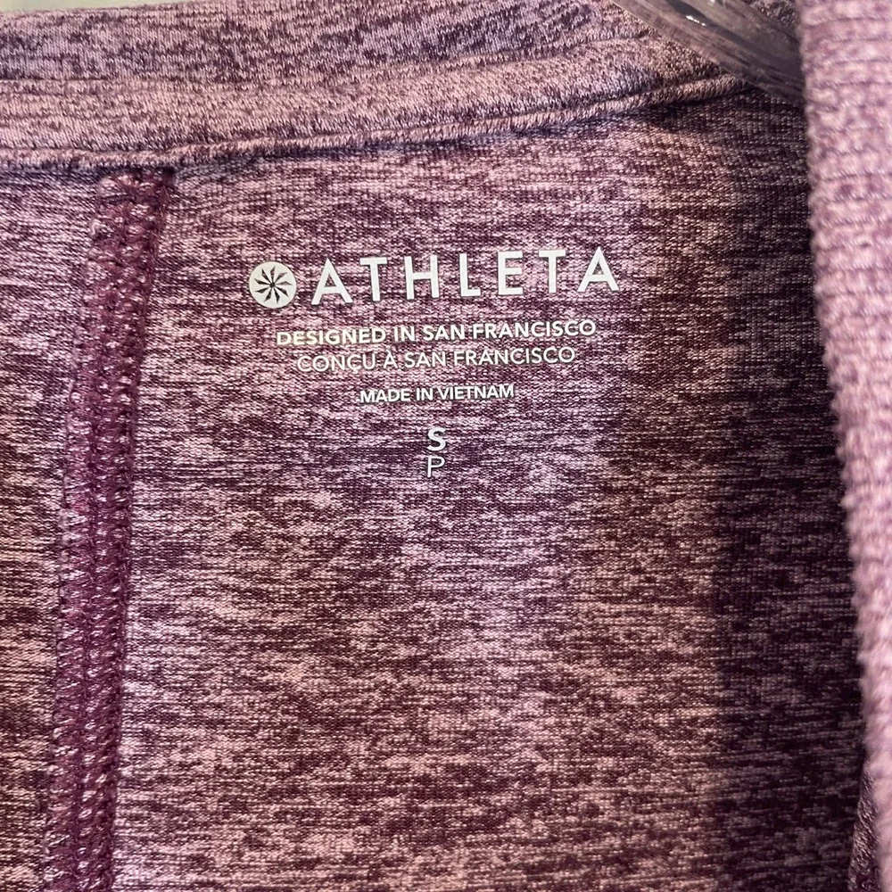 Athleta Uptempo Wrap Pinot Plum Heather Cardigan Hoodie Thumbholes Pockets Small
